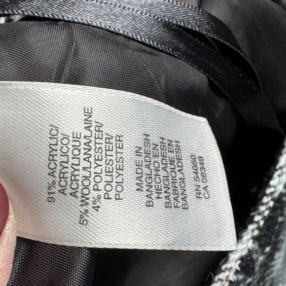 Jones Wear Size 12 Wool Blend Skirt Gray Plaid Career Academia Pink Black Modest - Picture 7 of 9